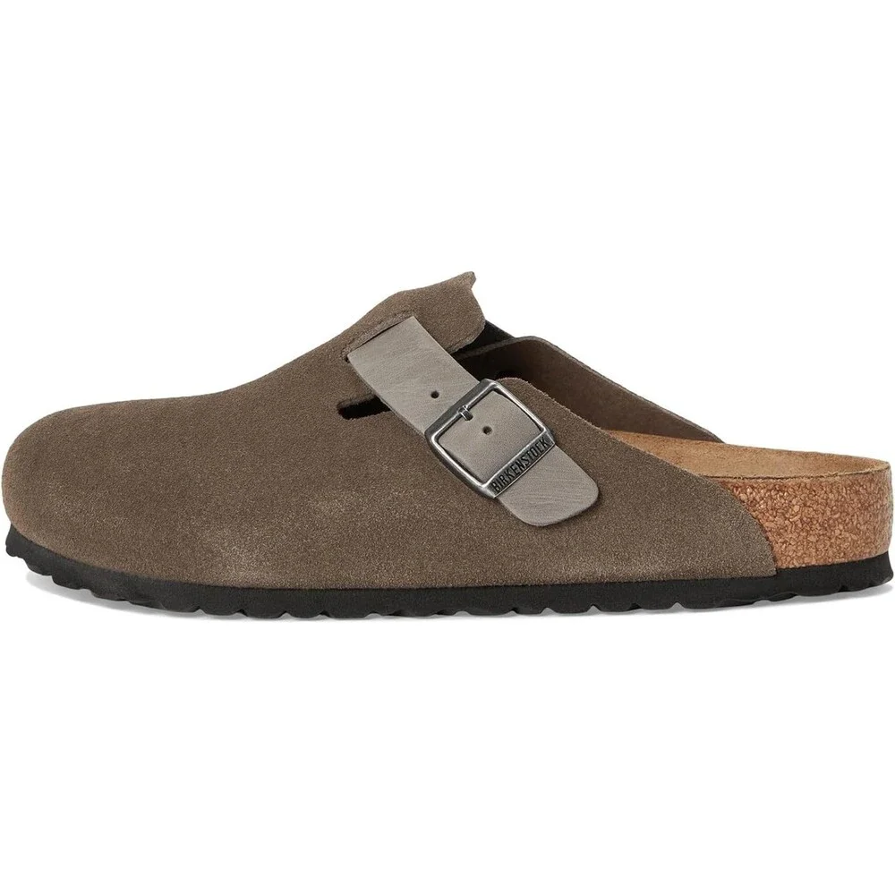 Birkenstock Boston Clogs Men's US 11-11.5 Concrete Leather Comfort Shoes TZP1083 - Picture 7 of 12
